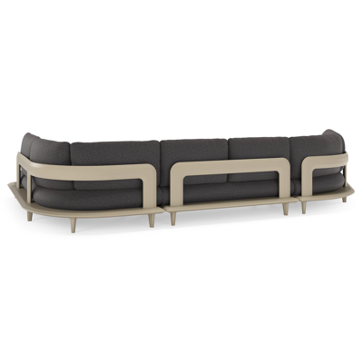Bomero loungehoek in beige aluminium met firenze tunder all weather solica kussen