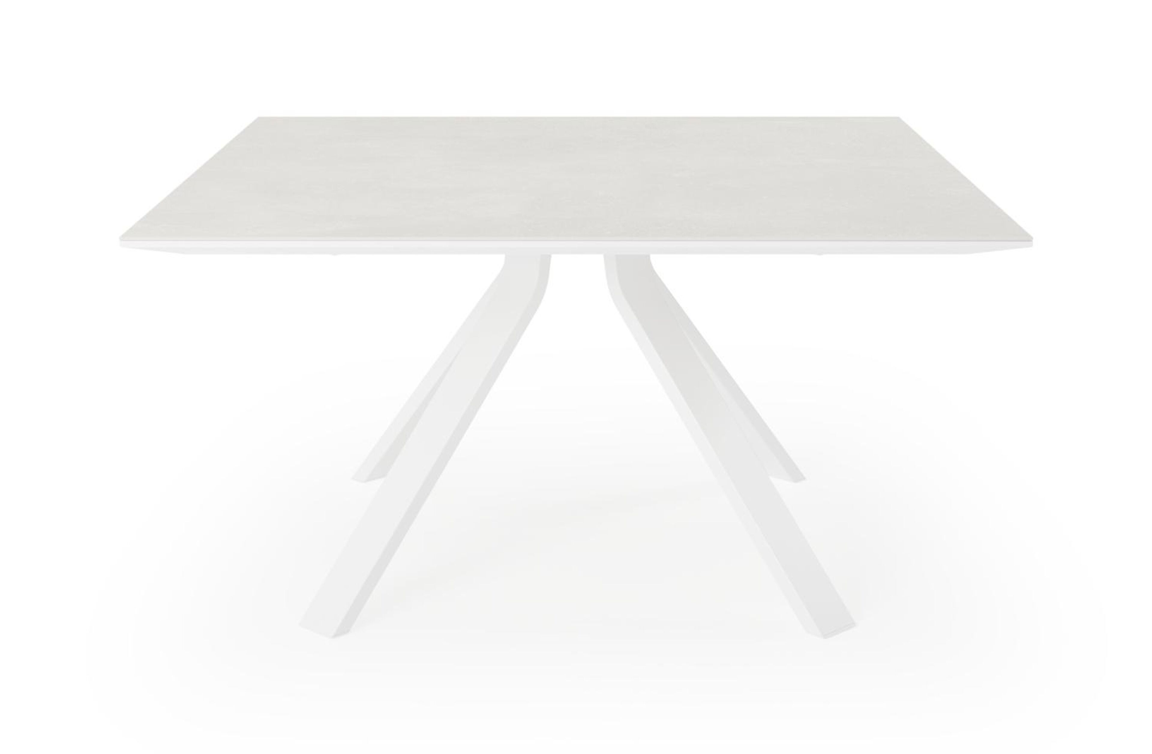 Cesano tuintafel vierkant in wit aluminium en volkeramiek new york - L 148 x B 148 x H 75 cm