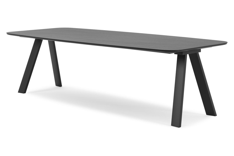 Cesano tuintafel in zwart aluminium en volkeramiek basalt black - L 255 x B 115 x H 75 cm