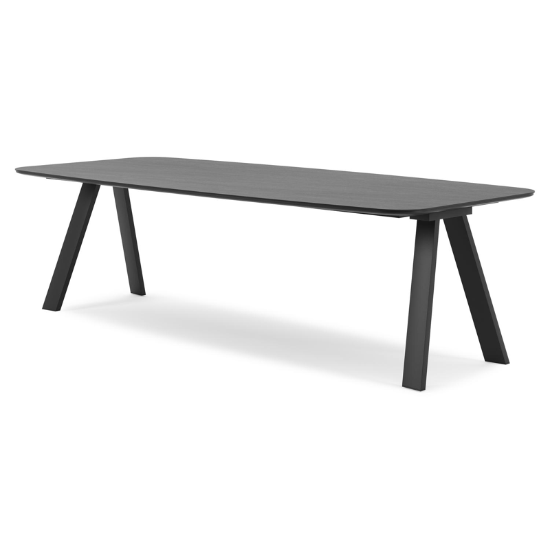 Cesano tuintafel in zwart aluminium en volkeramiek basalt black - L 255 x B 115 x H 75 cm