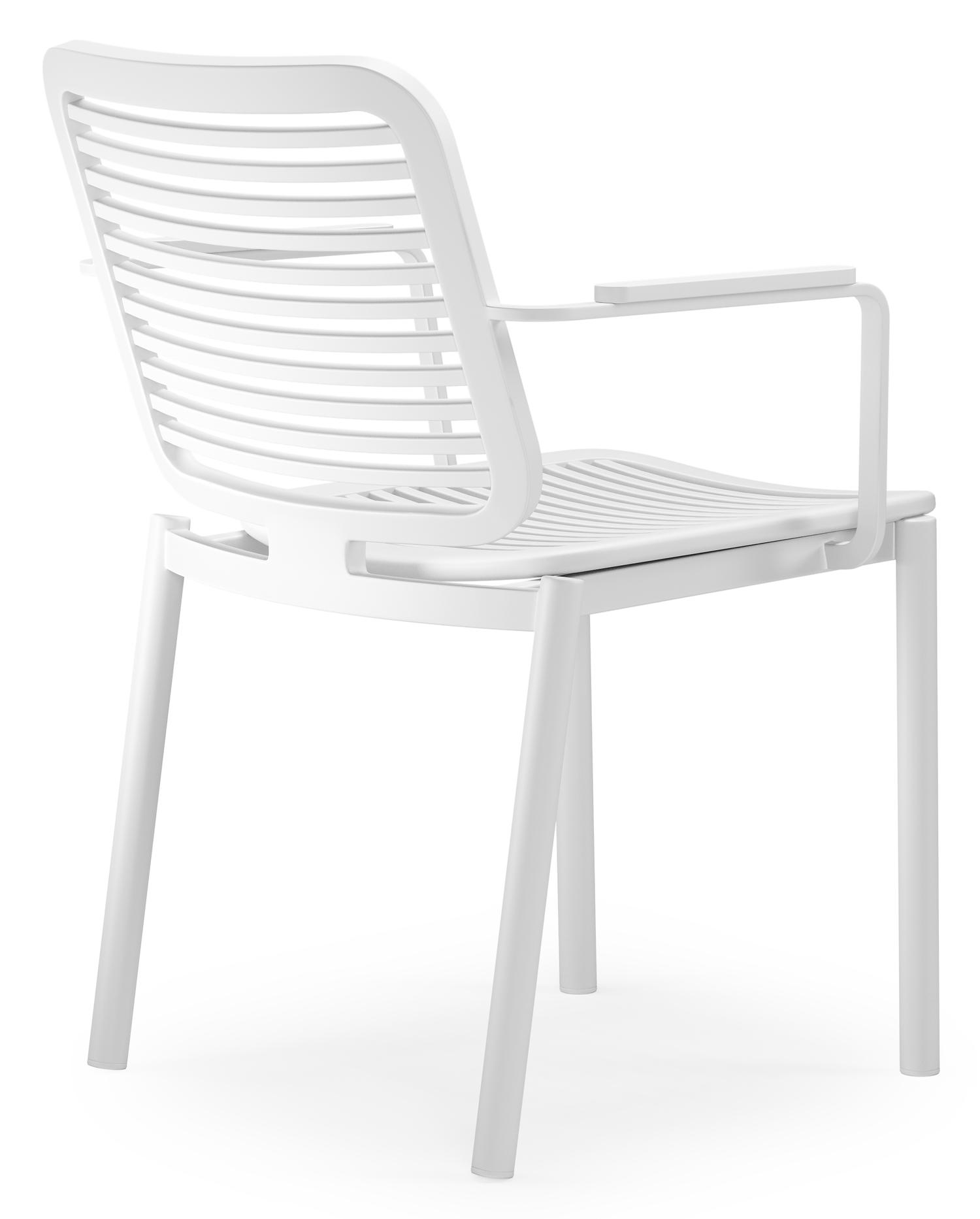 Chaise de jardin empilable Fano en aluminium blanc