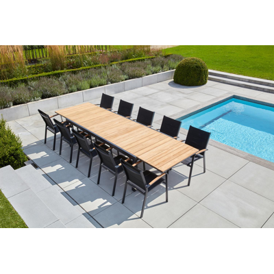 Tafelblad in teak - Naturel - L 240  x B 100 cm