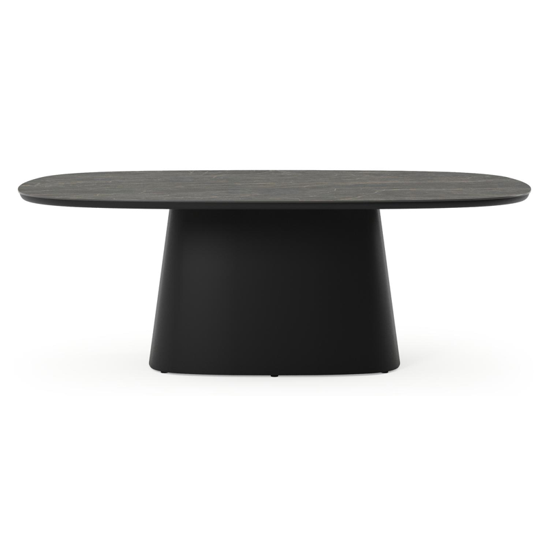 Amico tuintafel bombo xl in zwart aluminium en volkeramiek Black Obsession - L 210 x B 148 x H 73.5 cm