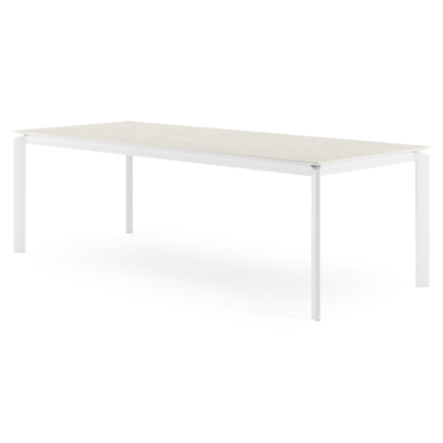 Cirello tuintafel in wit aluminium en volkeramiek shilin - L 240 x B 100 x H 75 cm