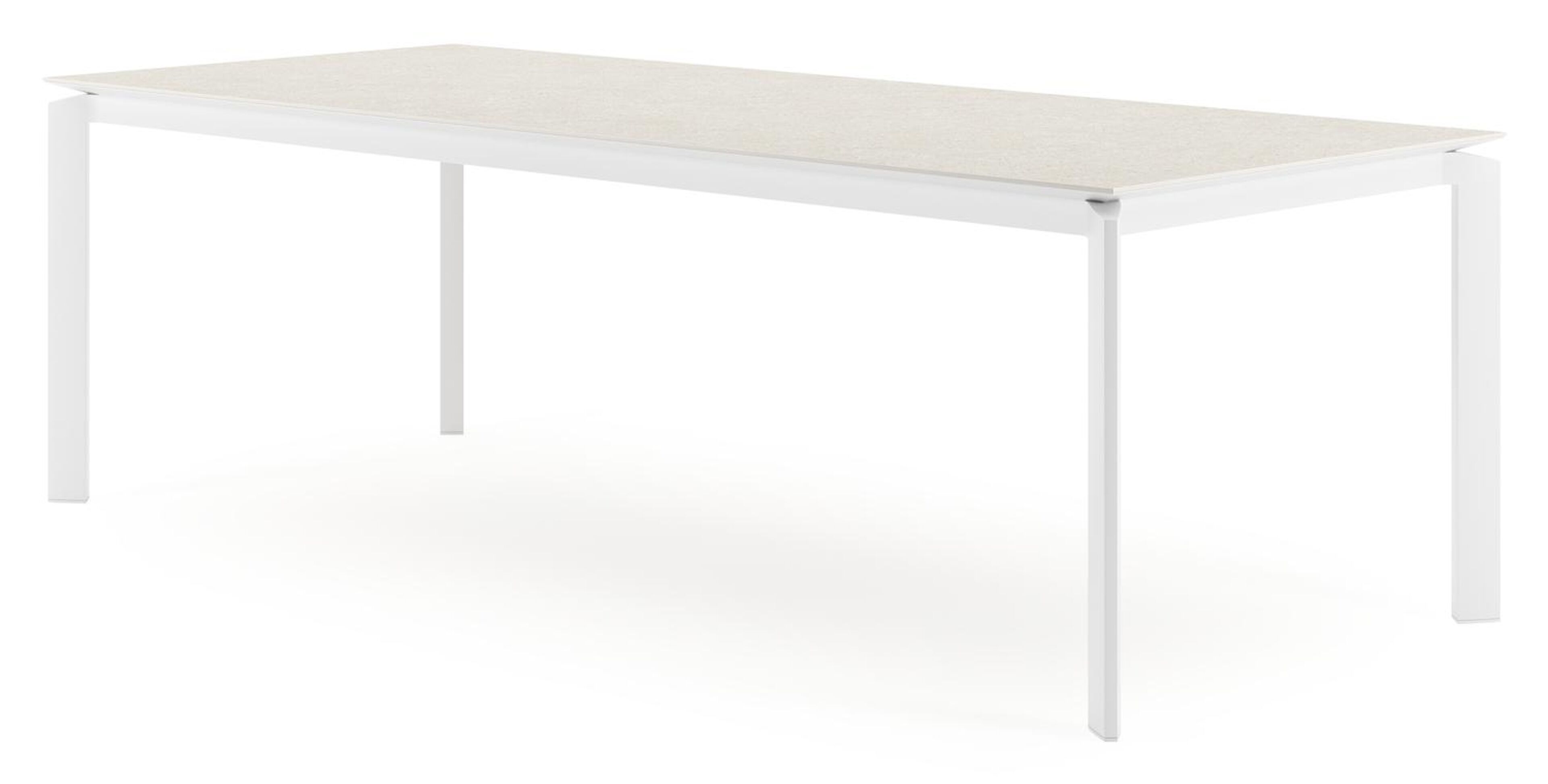 Cirello tuintafel in wit aluminium en volkeramiek shilin - L 240 x B 100 x H 75 cm