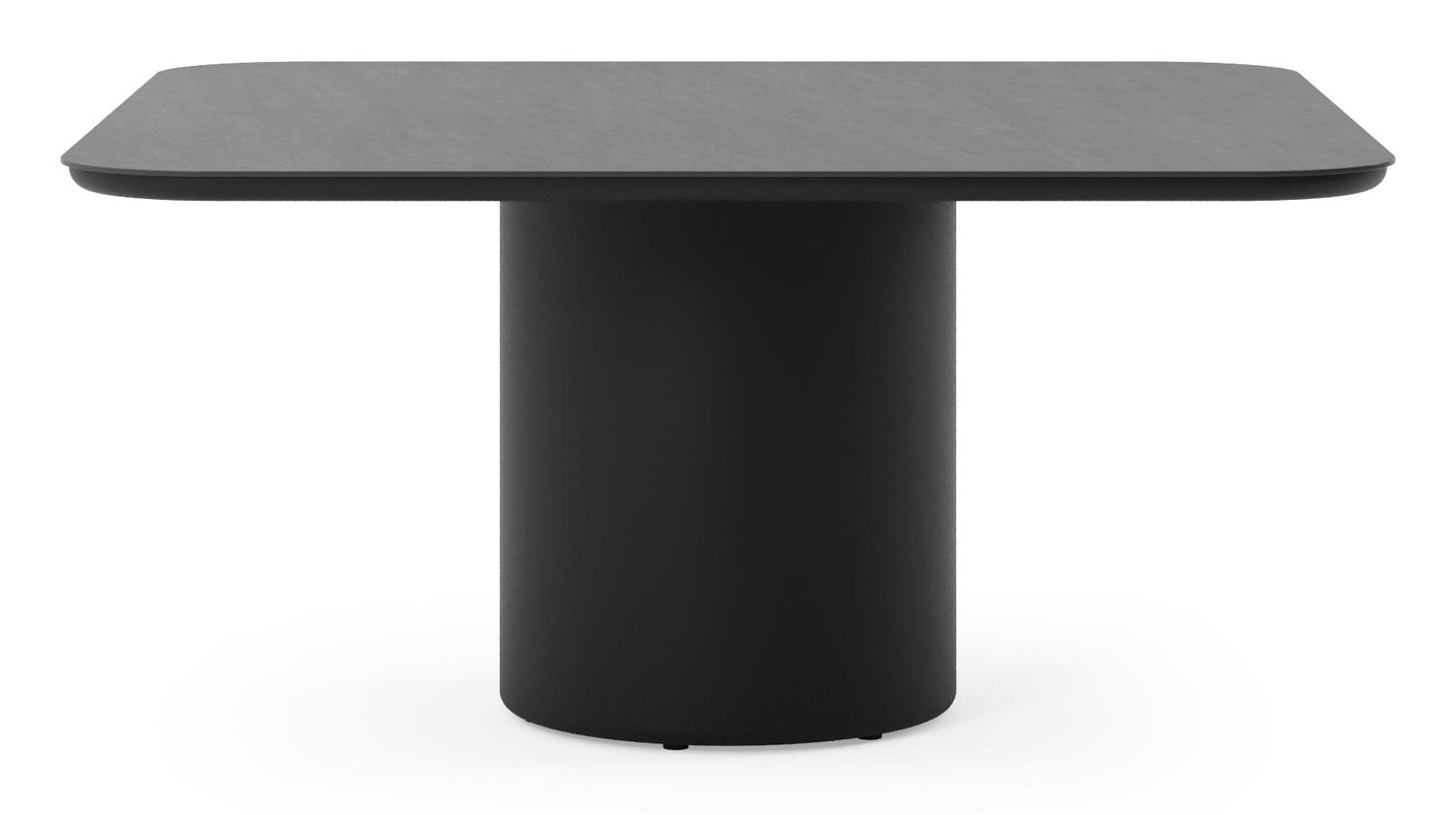 Amico tuintafel afgerond vierkant in zwart aluminium en volkeramiek Basalt Black - L 148 x B 148 x H 73.5 cm