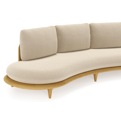 Bomero loungeset in teak met althea chalk all weather cosytica kussen