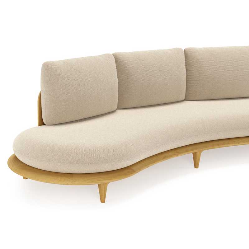 Bomero loungeset in teak met althea chalk all weather cosytica kussen