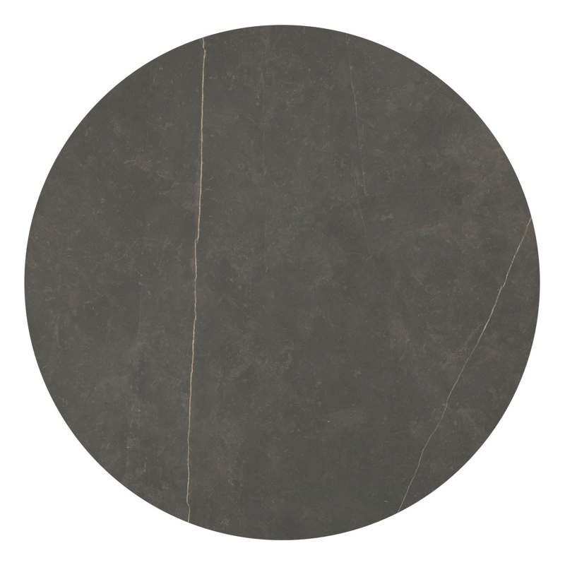 Amico low dining tuintafel rond in wit aluminium en volkeramiek Calatorao - Dia. 148 x H 61 cm