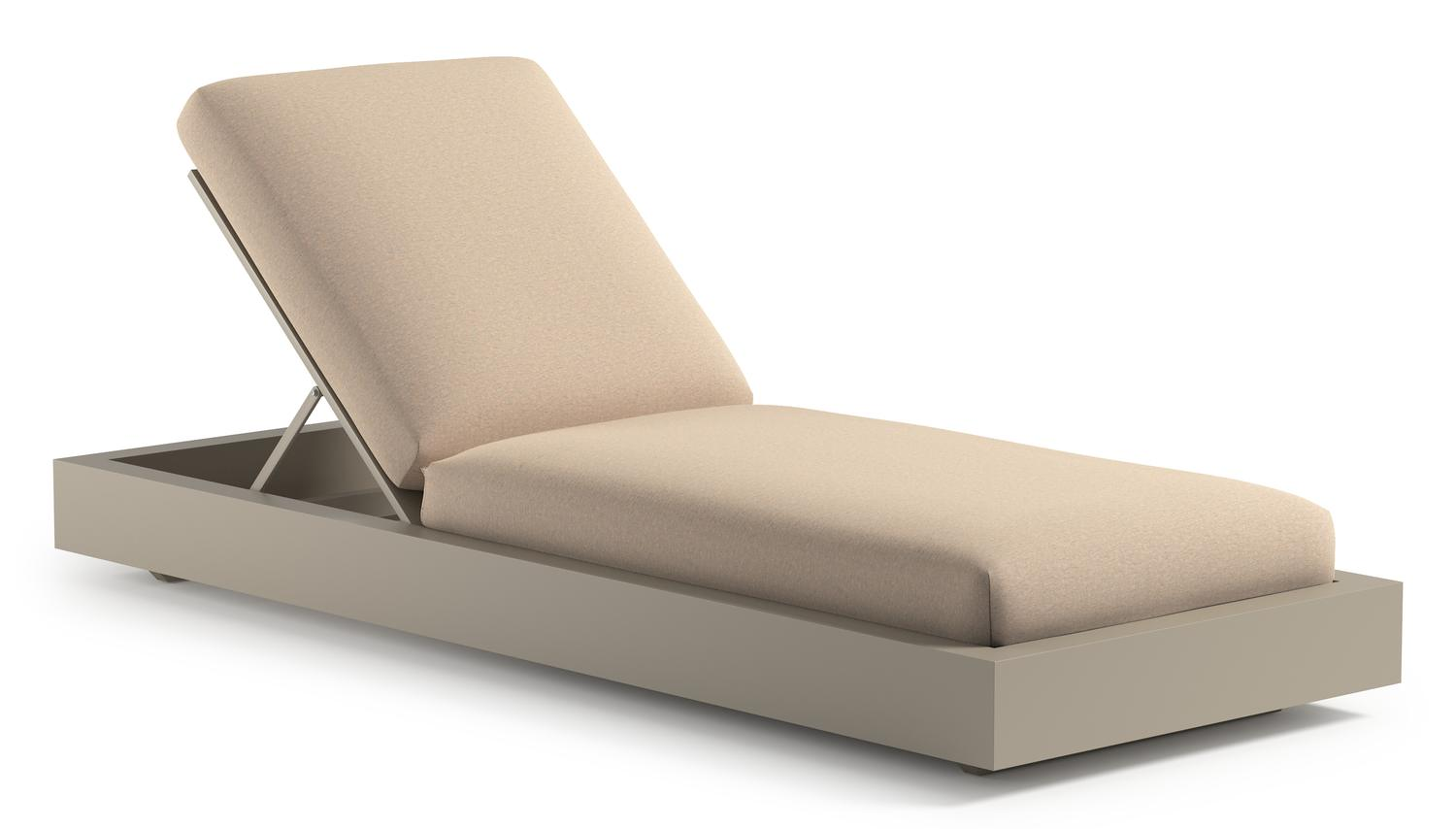 Como verstelbaar ligbed in beige aluminium met heritage papyrus all weather sunbrella® luxe