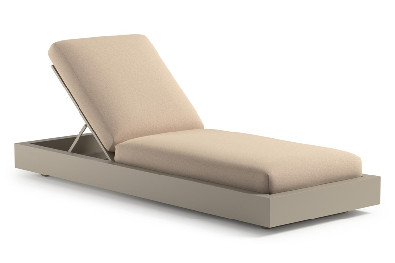 Como verstelbaar ligbed in beige aluminium met heritage papyrus all weather sunbrella® luxe