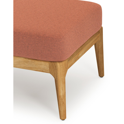 Pouf Orso en teck et coussins en all weather sunbrella® luxe Heritage Rust