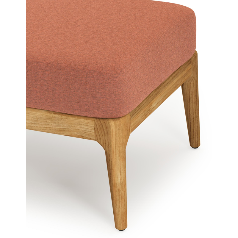 Orso poef in teak met Heritage Rust all weather sunbrella® luxe kussen