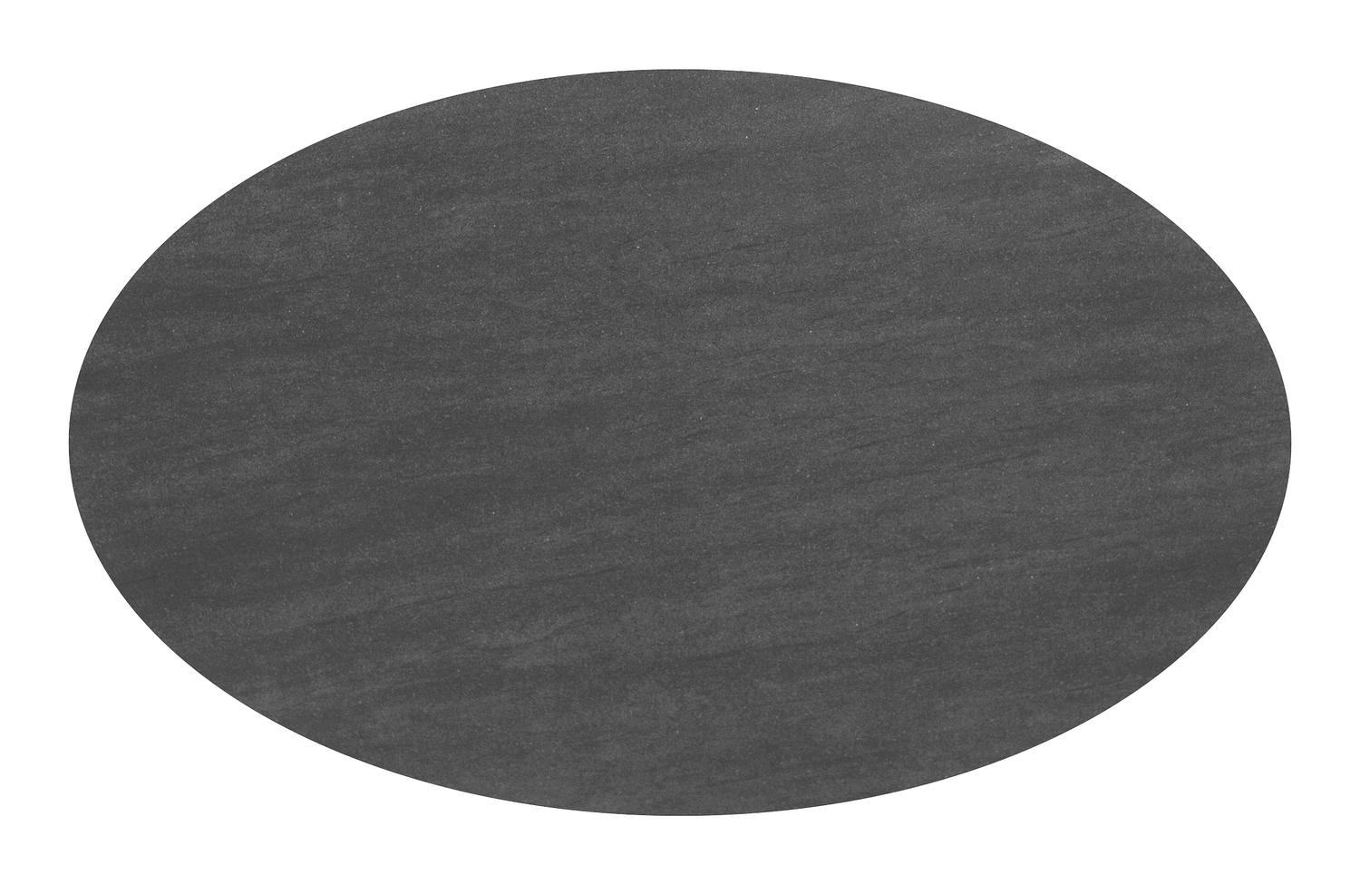 Fano tuintafel ovaal in wit aluminium en volkeramiek Basalt Black - L 180 x B 110 x H 75 cm