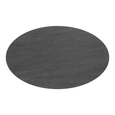 Fano tuintafel ovaal in wit aluminium en volkeramiek Basalt Black - L 180 x B 110 x H 75 cm