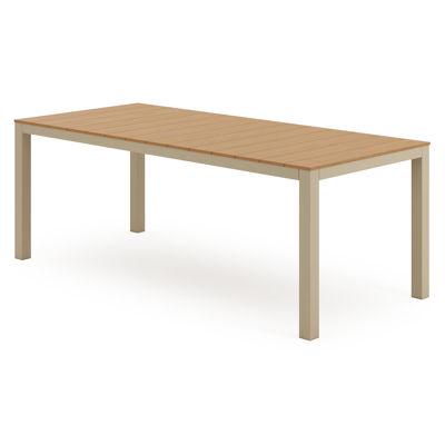 Toma tuintafel in beige aluminium en polywood - L 200 x B 90 x H 72.5 cm