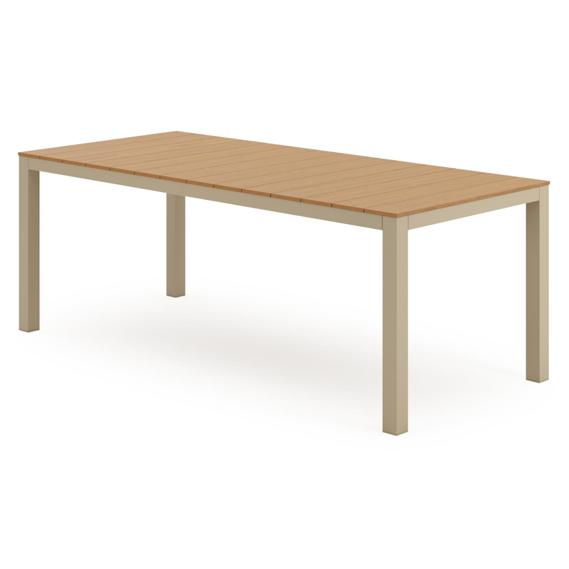 Toma tuintafel in beige aluminium en polywood - L 200 x B 90 x H 73 cm