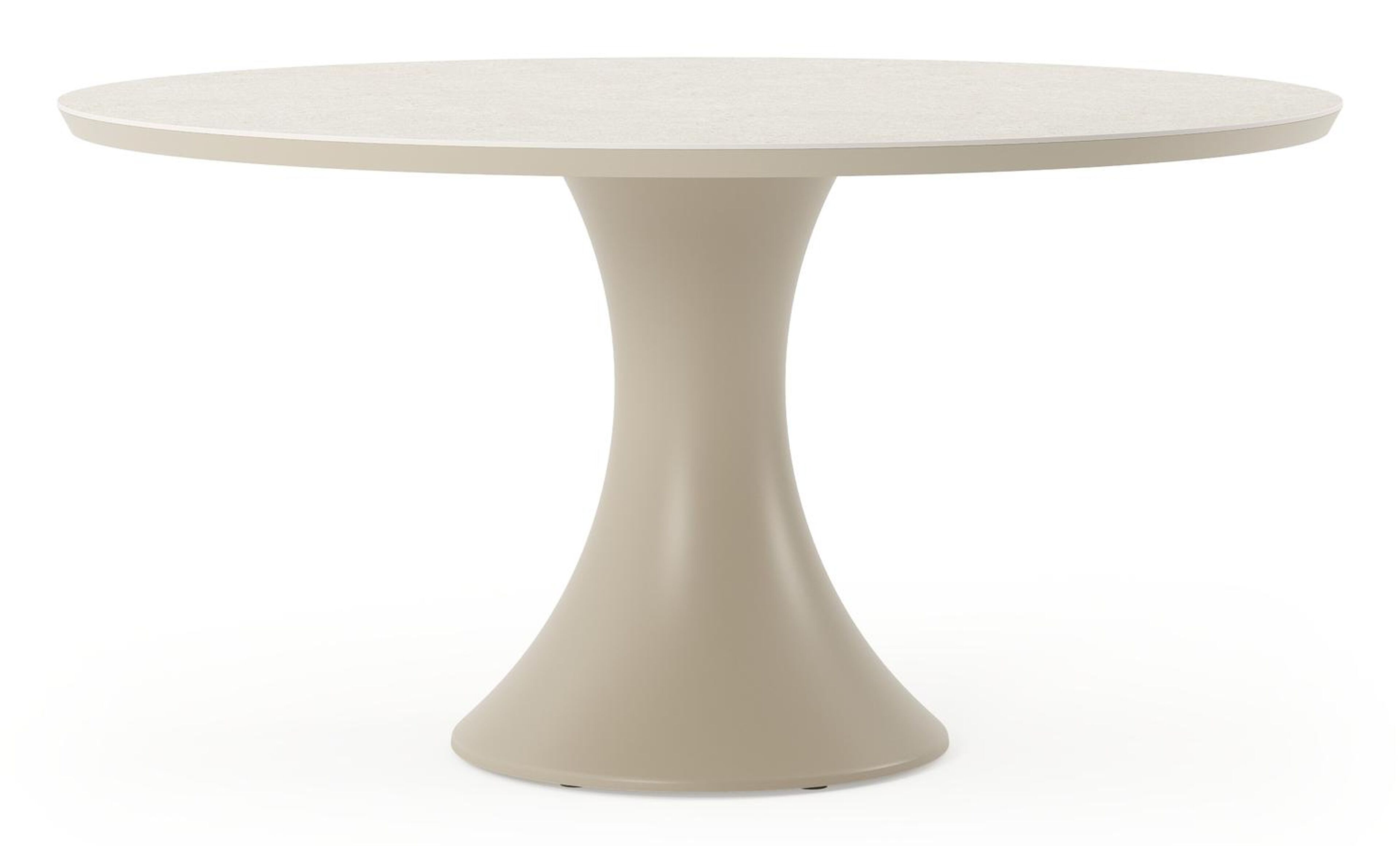 Fano tuintafel rond in beige aluminium en volkeramiek Shilin Dia. 148 x H 75 cm x H 75 cm