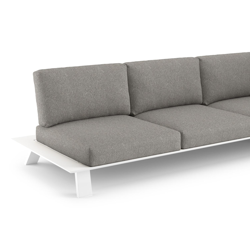 Cesano loungebank in wit aluminium met tundra charcoal all weather Sunbrella® luxe kussen