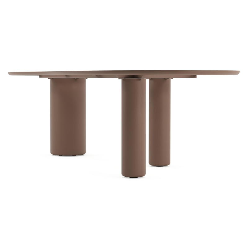 Amico tuintafel organisch in taupe aluminium en volkeramiek Calacatta - L 280 x B 120 x H 73.5 cm