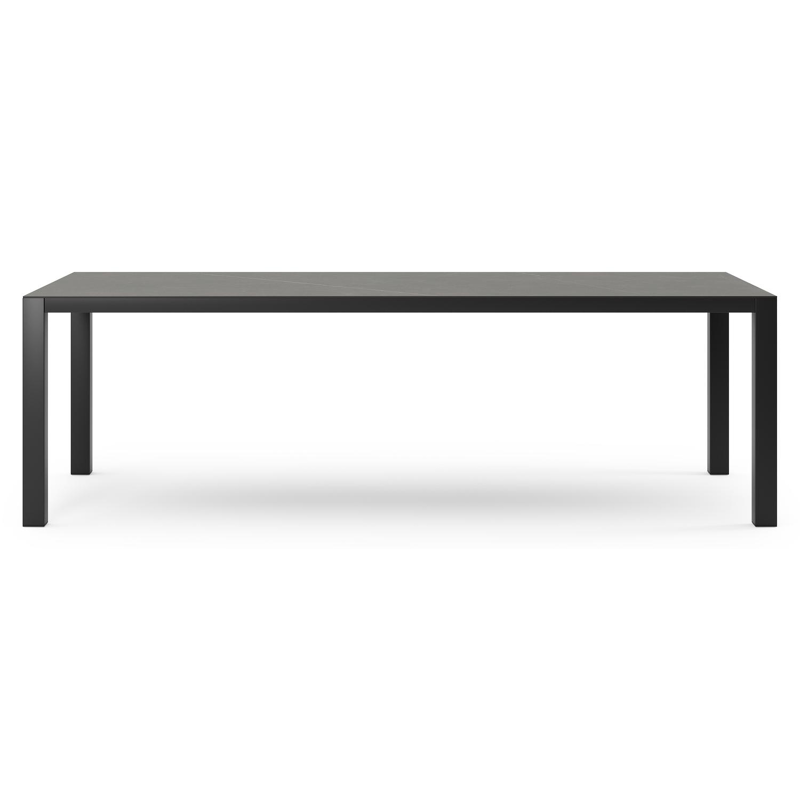 Como tuintafel in zwart aluminium en volkeramiek calatorao - L 240 x B 100 x H 75 cm