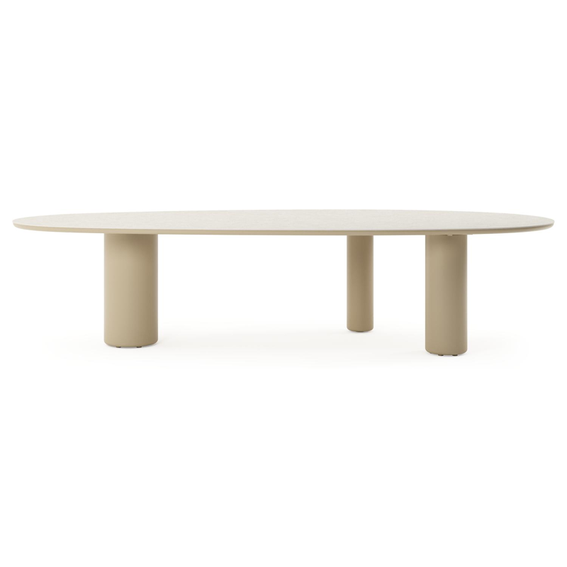 Amico tuintafel mango in beige aluminium en volkeramiek Shilin - L 320 x B 140 x H 73.5 cm
