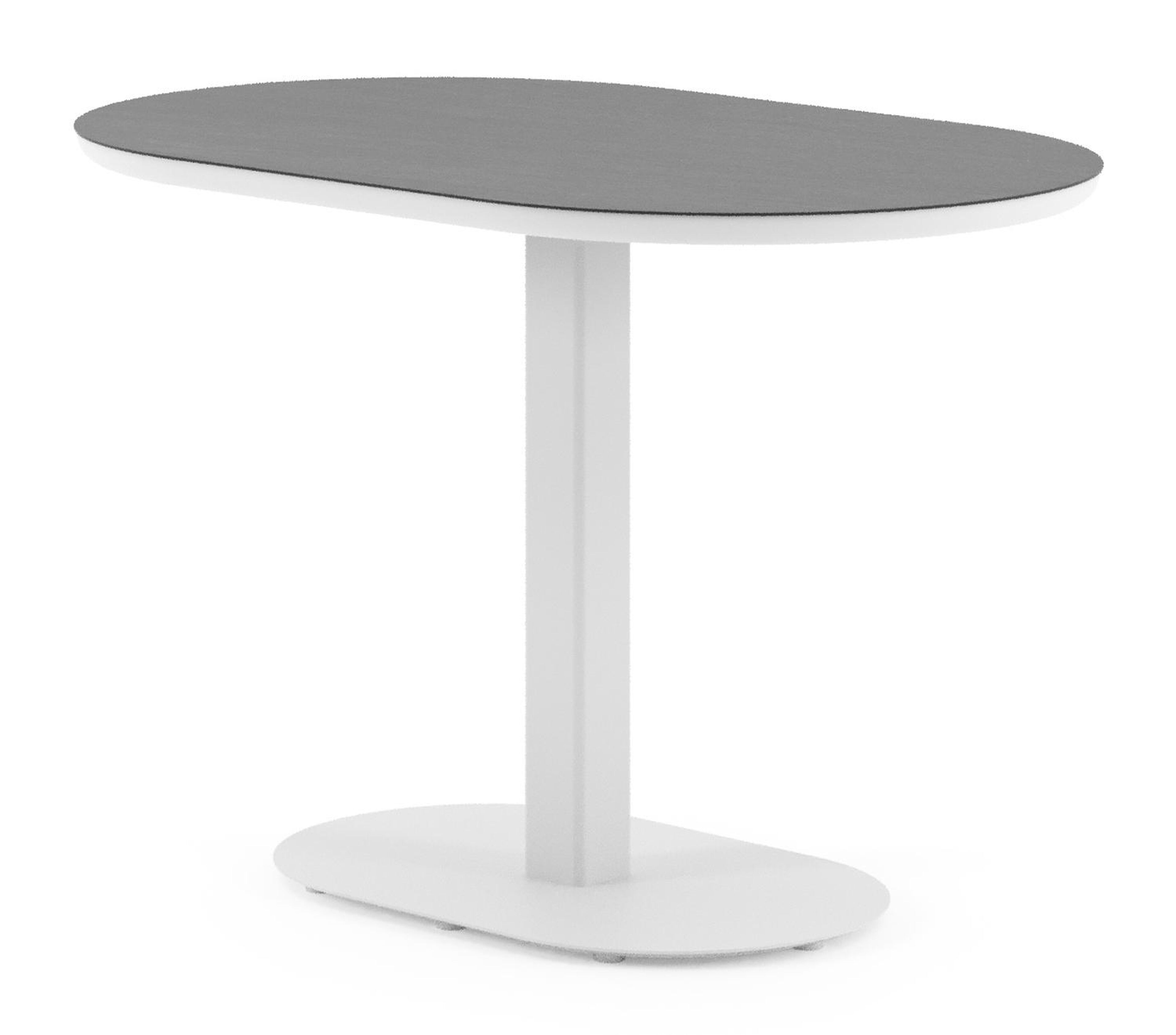 Teramo kantelbare tuintafel bombo in wit aluminium en volkeramiek Basalt Black - L 110 x B 70 x H 74 cm