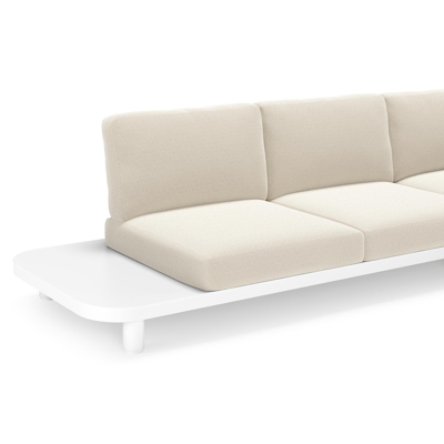 Donato loungehoek in wit aluminium met all weather sunbrella® luxe Lopi Marble kussen