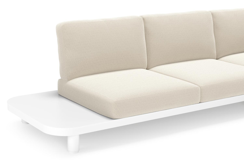 Donato loungehoek in wit aluminium met all weather sunbrella® luxe Lopi Marble kussen