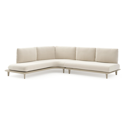 Bomero loungehoek in beige aluminium met althea off white all weather cosytica kussen