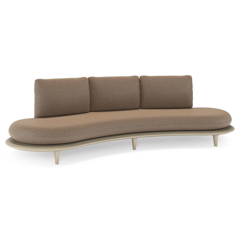 Bomero loungebank in beige aluminium met firenze bamboe all weather solica kussen