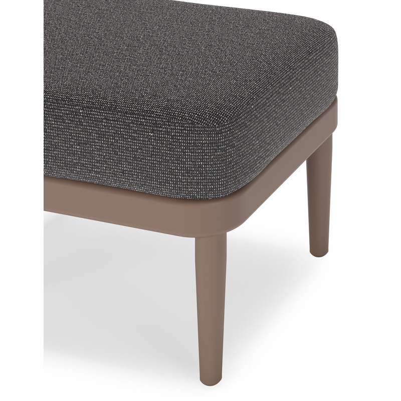 Pouf Orso en aluminium taupe et coussins en all weather solica Firenze Tunder