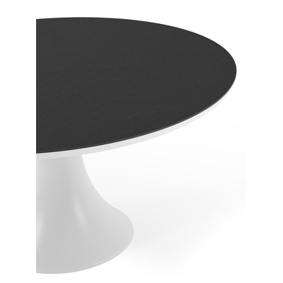 Fano tuintafel rond in wit aluminium en volkeramiek Nero Black - Dia. 148 x H 75 cm