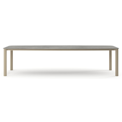 Orso tuintafel bootvorm in beige aluminium en volkeramiek Aspen Grey - L 315 x B 115 x H 74.5 cm