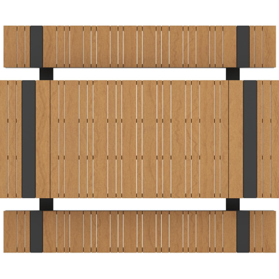 Merida picknicktafel in zwart aluminium en polywood - L 220 x B 100 x H 74 cm