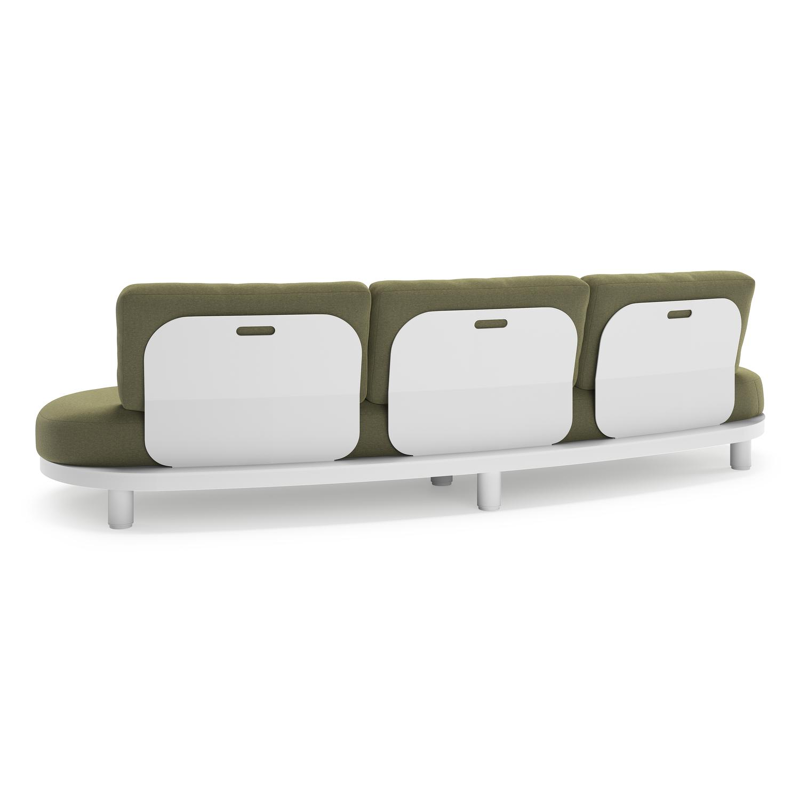 Donato loungebank in wit aluminium met all weather sunbrella® luxe Heritage Leaf kussen