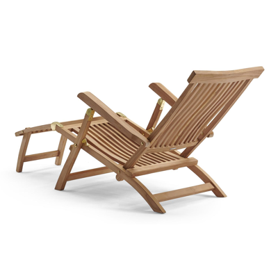 Claire verstelbaar ligbed in teak met armleuning