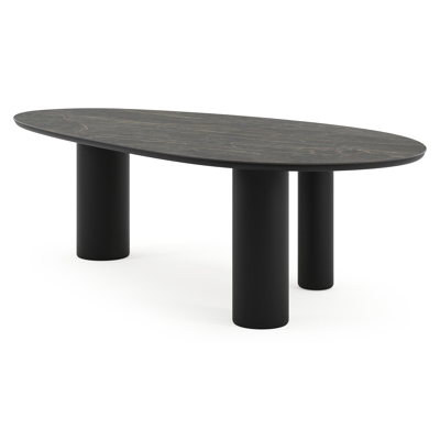 Amico tuintafel mango in zwart aluminium en volkeramiek Black Obsession - L 260 x B 130 x H 73.5 cm