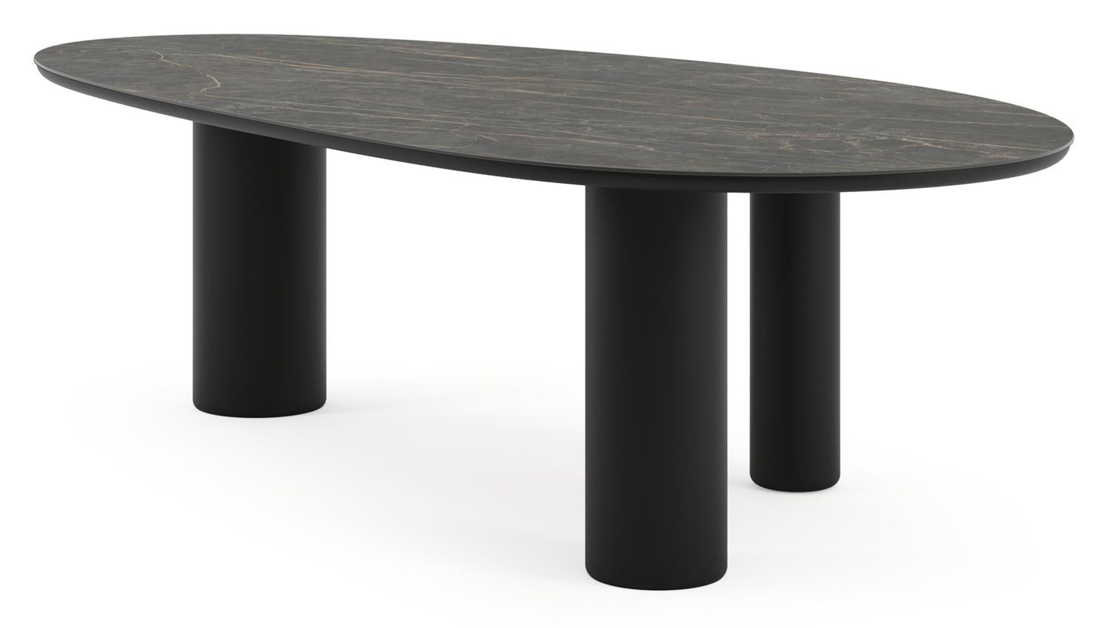 Amico tuintafel mango in zwart aluminium en volkeramiek Black Obsession - L 260 x B 130 x H 73.5 cm