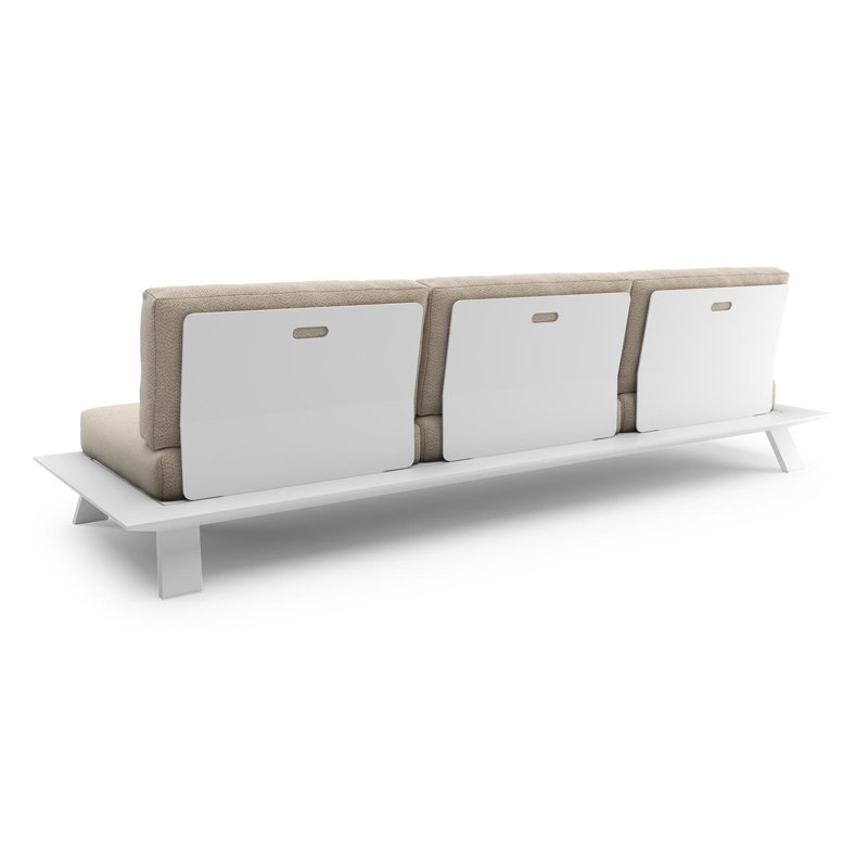 Cesano loungebank in wit aluminium met lopi sand all weather Sunbrella® luxe kussen