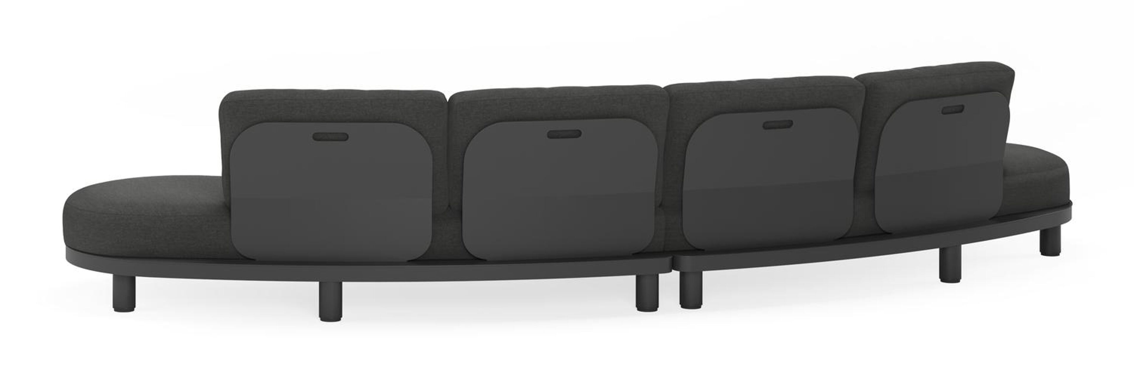 Donato loungehoek in zwart aluminium en met chartres grey all weather sunbrella® luxe kussens