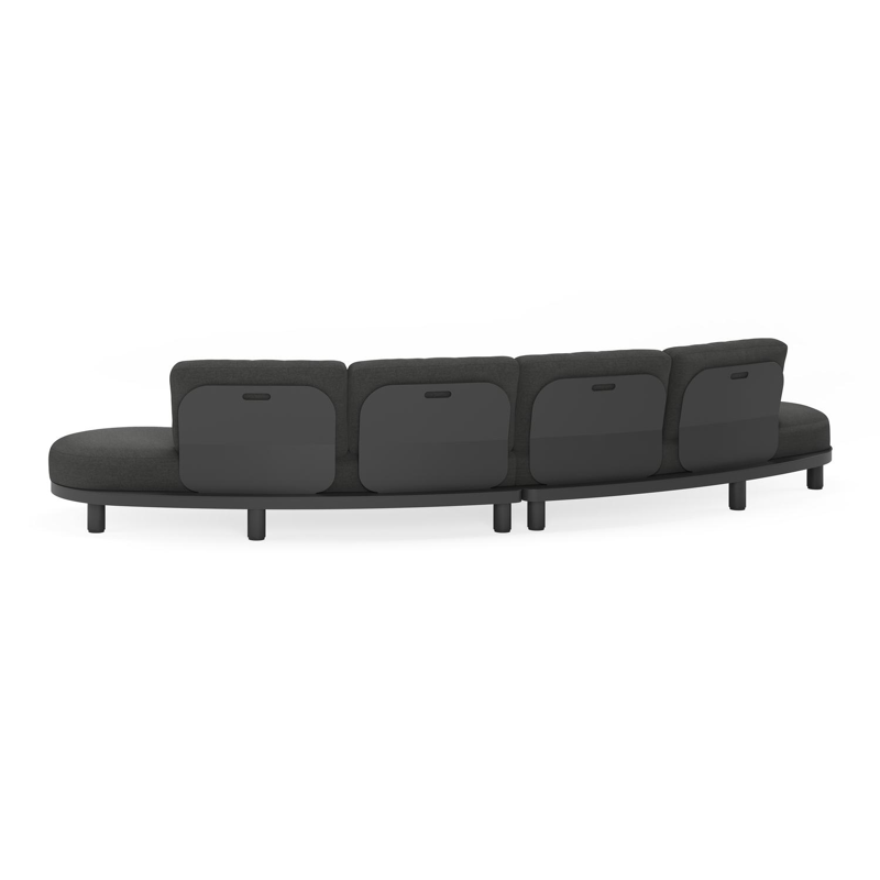 Donato loungehoek in zwart aluminium en met chartres grey all weather sunbrella® luxe kussens