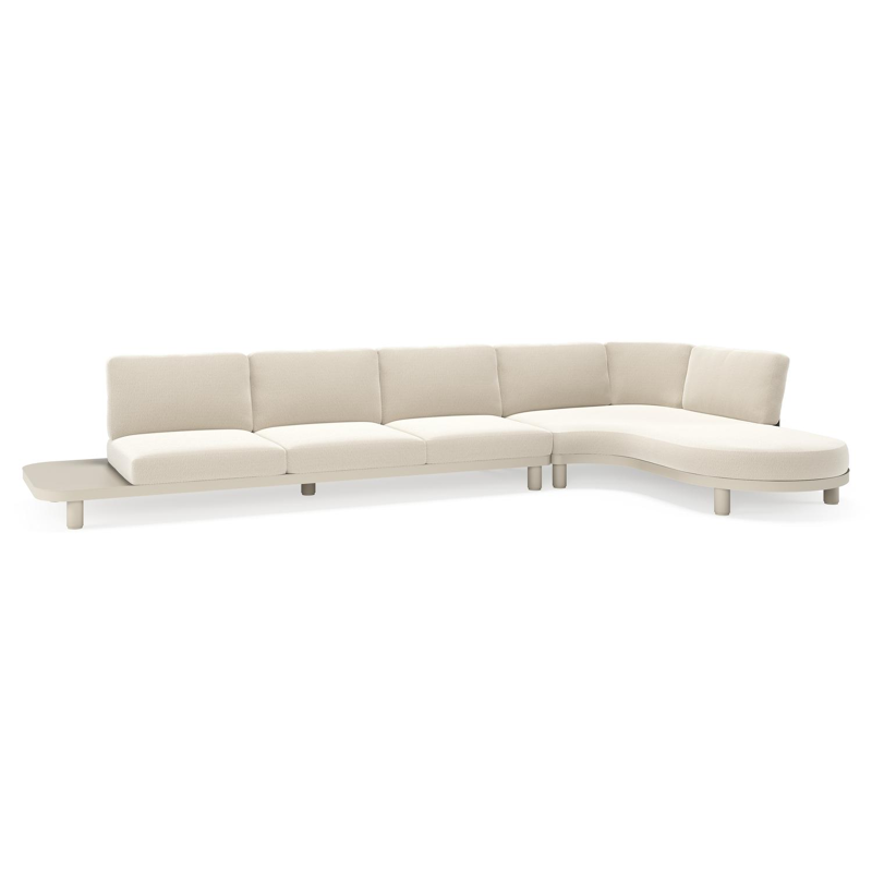 Donato loungehoek in beige aluminium met lopi marble all weather sunbrella® luxe kussen