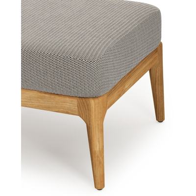 Pouf Orso en teck et coussins en all weather sunbrella® luxe Lopi Pepper