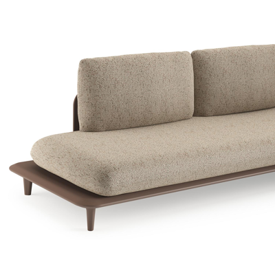 Bomero loungehoek in taupe aluminium met bora jungle all weather cosytica kussen
