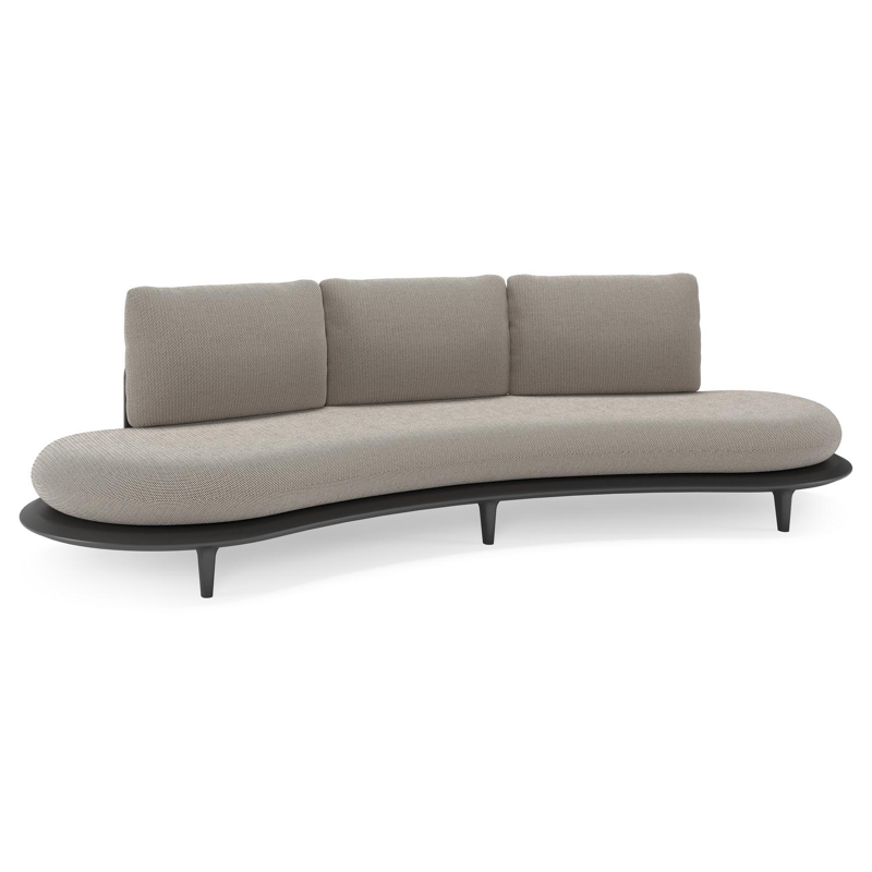 Bomero loungebank in zwart aluminium met lopi pepper all weather sunbrella® luxe kussen