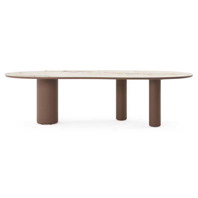 Amico tuintafel organisch in taupe aluminium en volkeramiek Colorado Dunes - L 280 x B 120 x H 73.5 cm