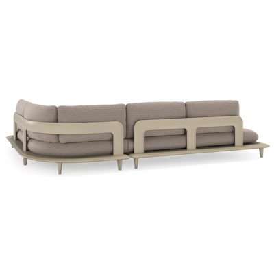 Bomero loungehoek in beige aluminium met wander manioc all weather sunbrella® luxe kussen