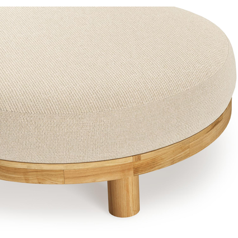 Donato poef in teak teakmet althea chalk all weather cosytica kussen