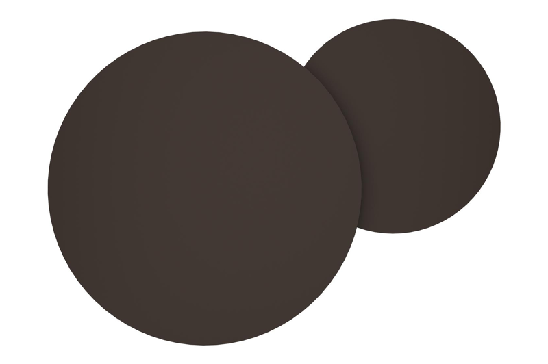 Enna set van 2 loungetafels in donkerbruin aluminium - Dia. 100/70 x H 37/30 cm